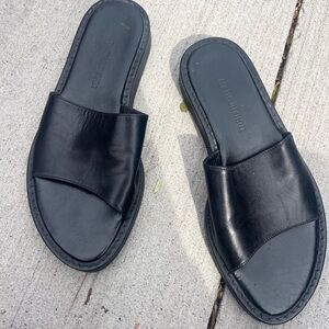 Ann Demeulemeester Black Leather Slides